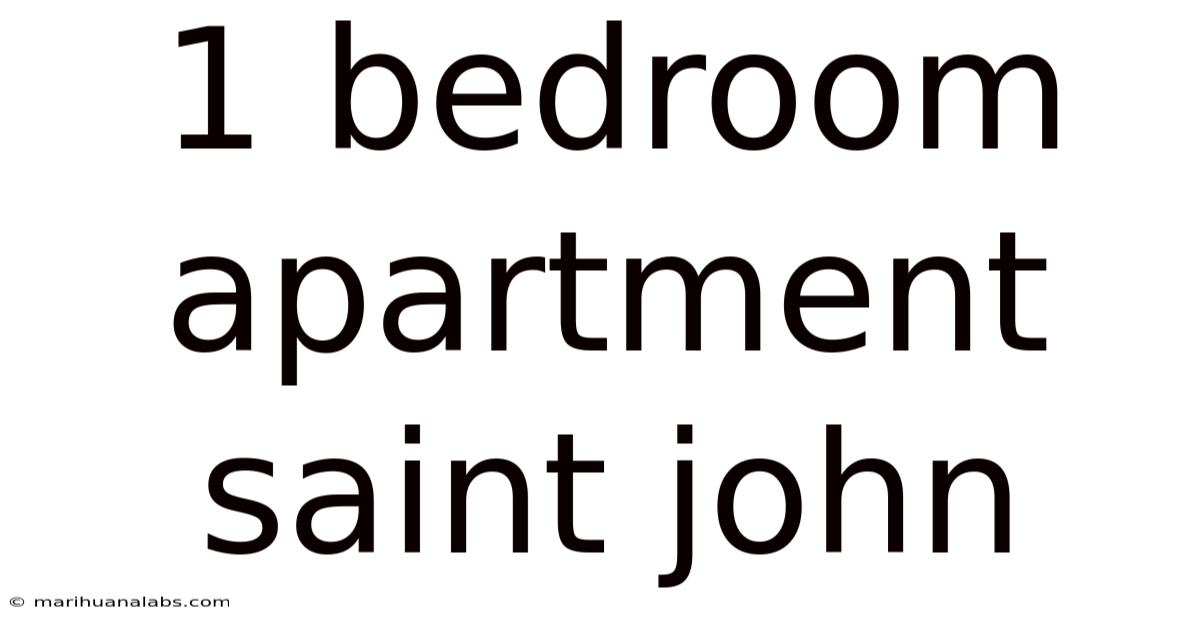 1 Bedroom Apartment Saint John