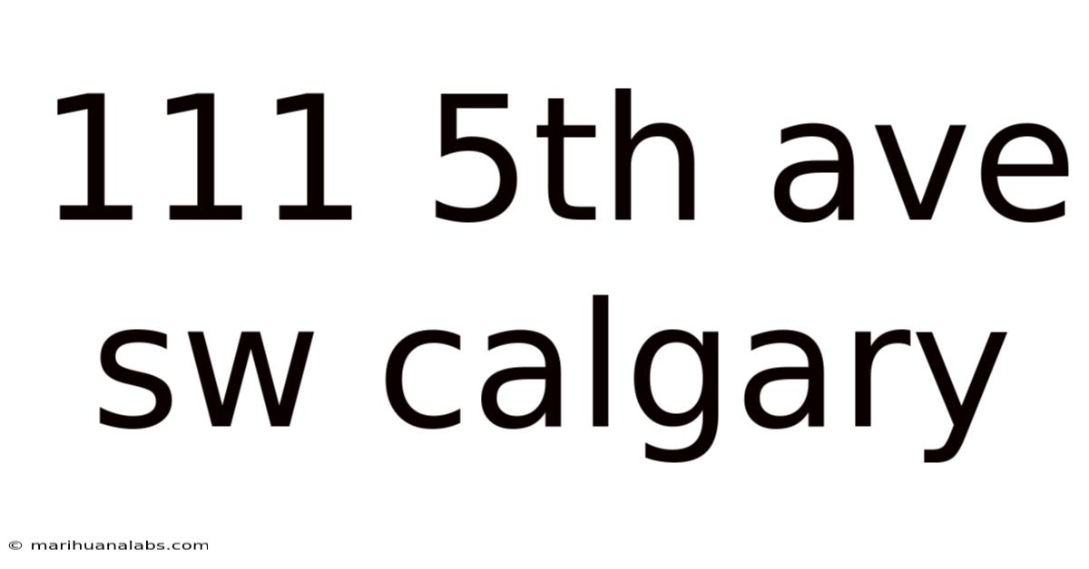 111 5th Ave Sw Calgary