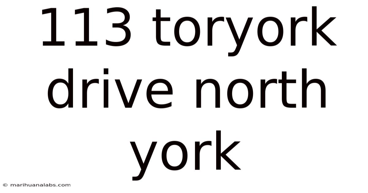 113 Toryork Drive North York