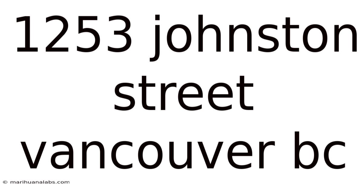 1253 Johnston Street Vancouver Bc