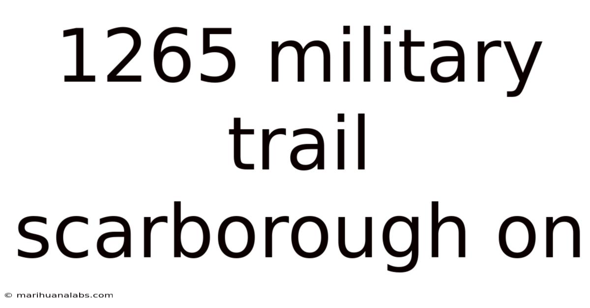 1265 Military Trail Scarborough On