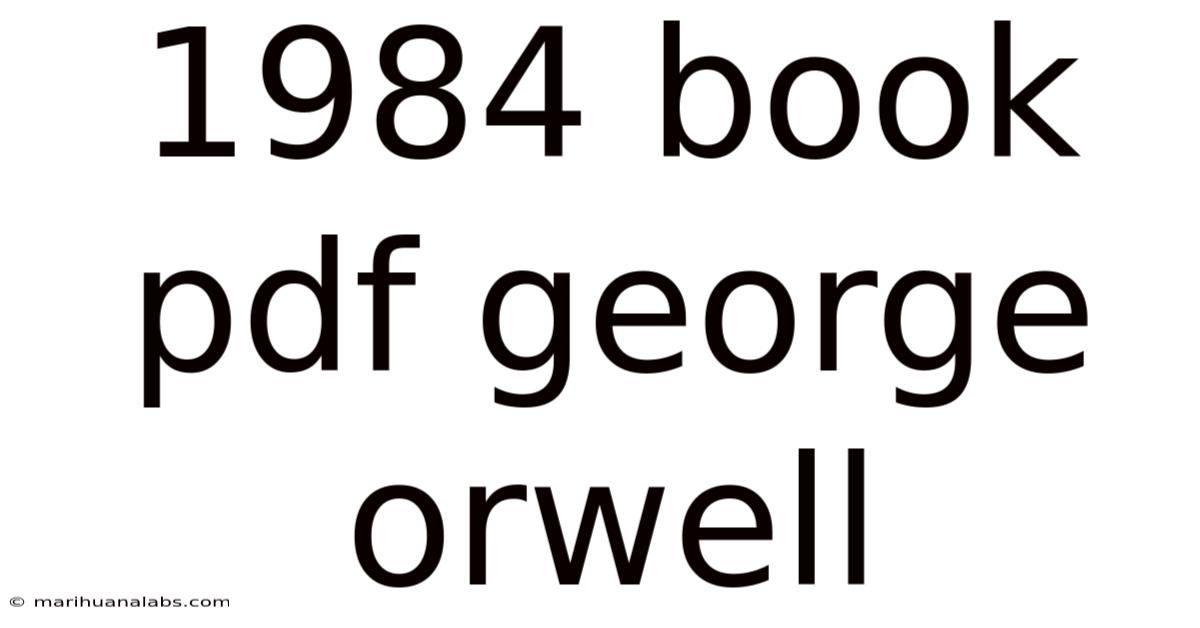1984 Book Pdf George Orwell