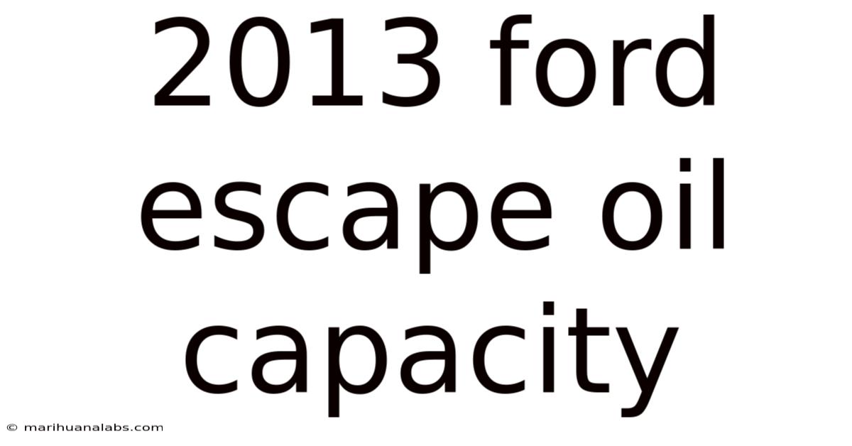 2013 Ford Escape Oil Capacity