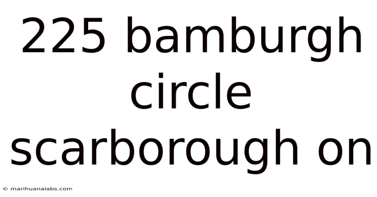 225 Bamburgh Circle Scarborough On