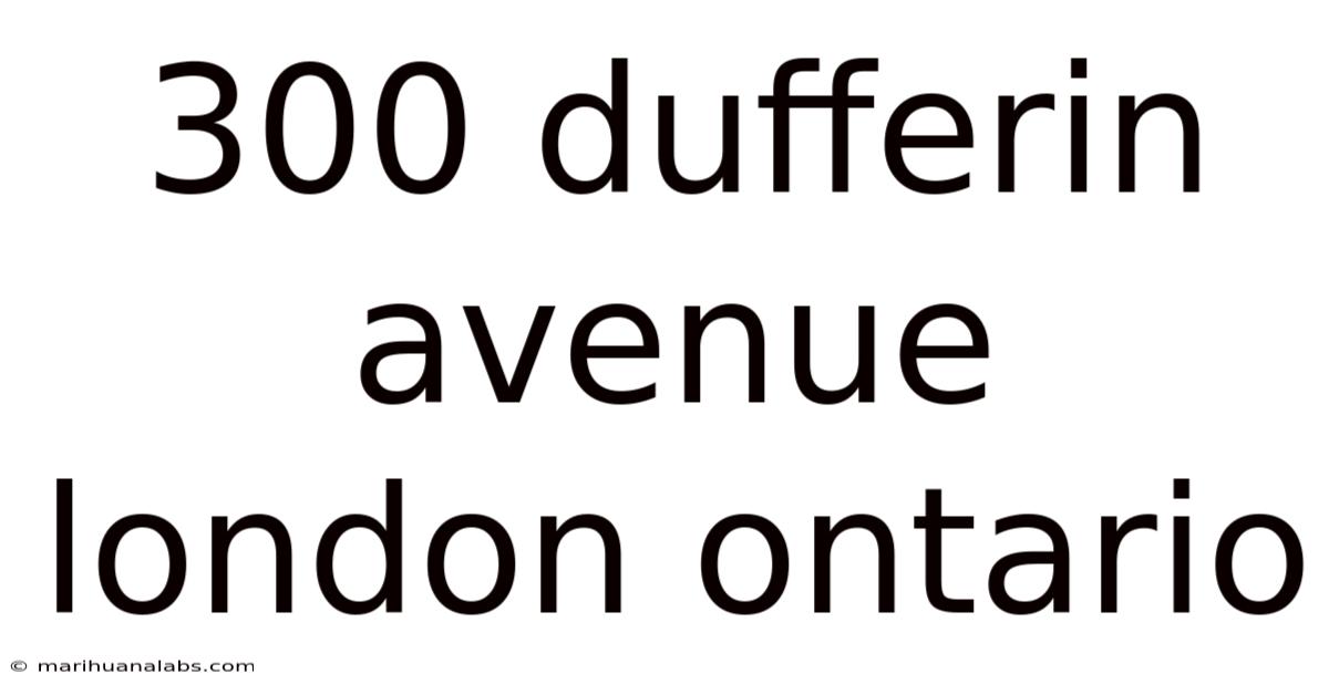 300 Dufferin Avenue London Ontario