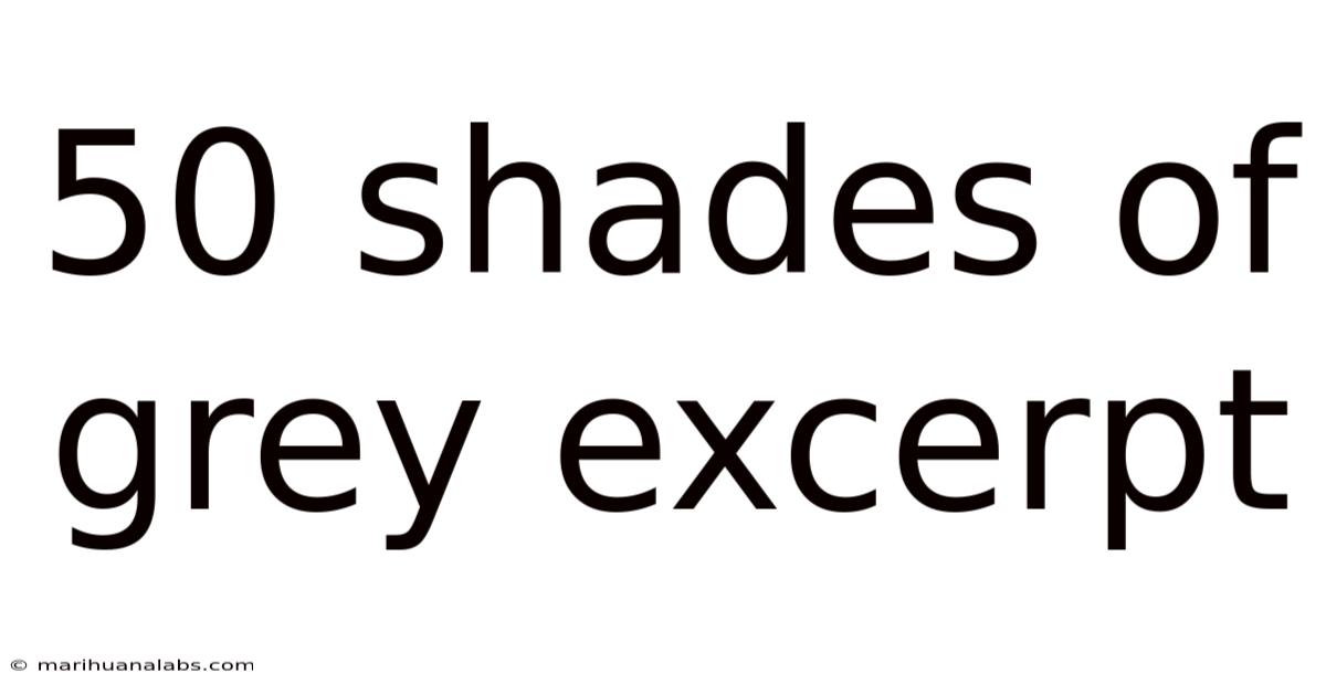 50 Shades Of Grey Excerpt