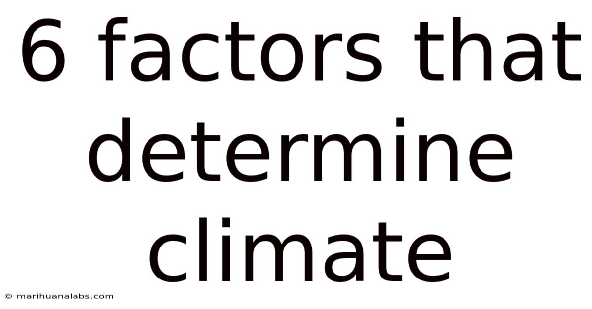 6 Factors That Determine Climate