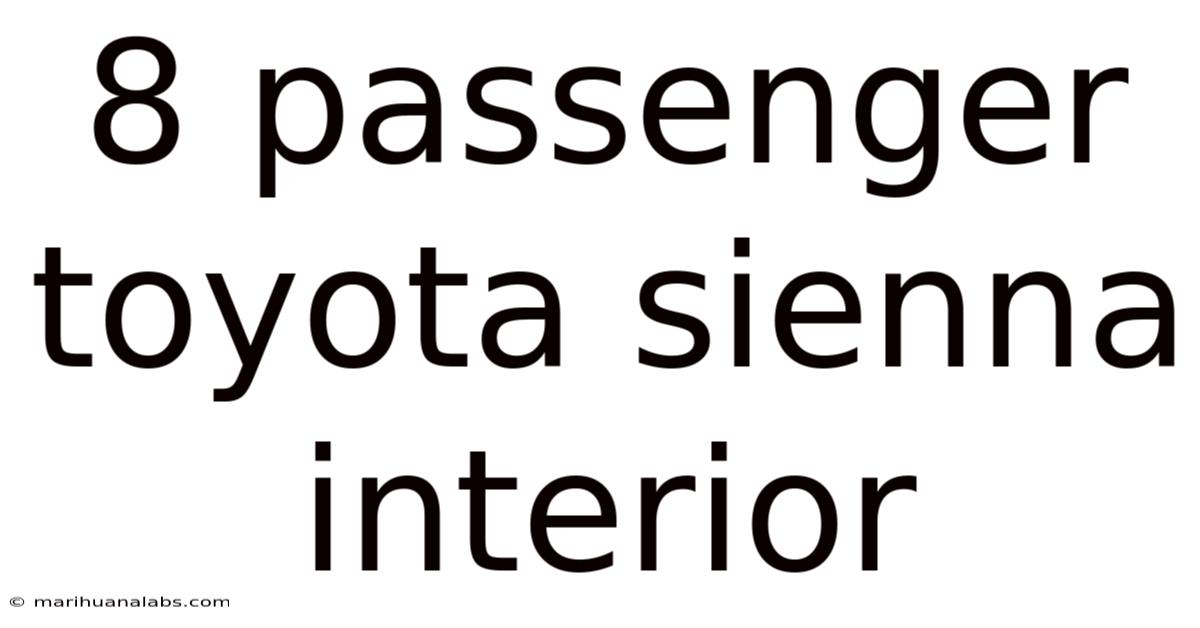 8 Passenger Toyota Sienna Interior