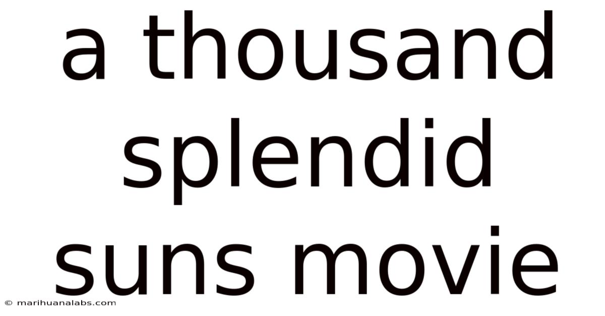 A Thousand Splendid Suns Movie