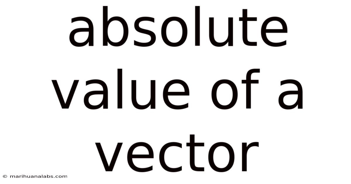 Absolute Value Of A Vector