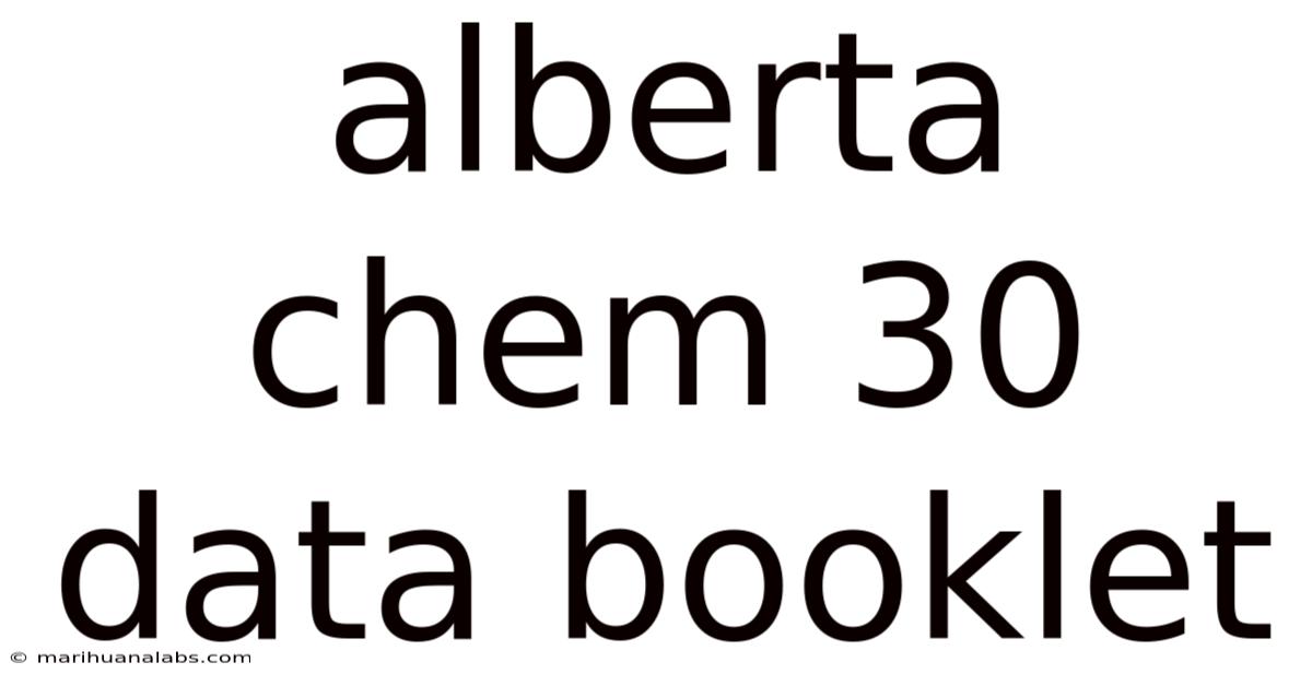 Alberta Chem 30 Data Booklet