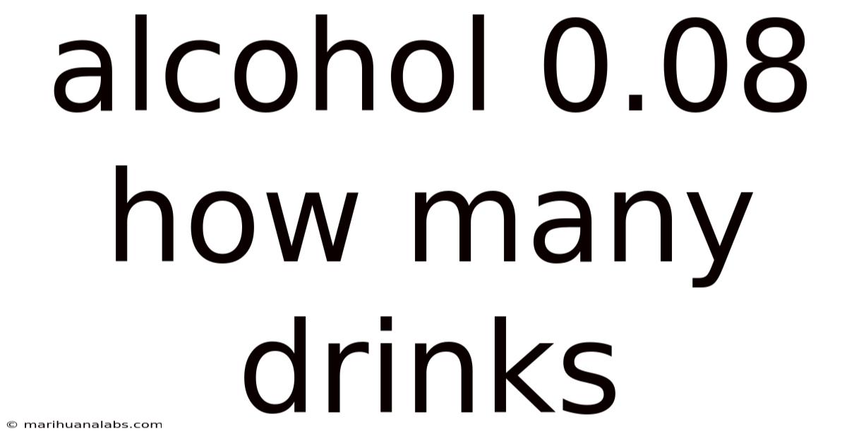 Alcohol 0.08 How Many Drinks