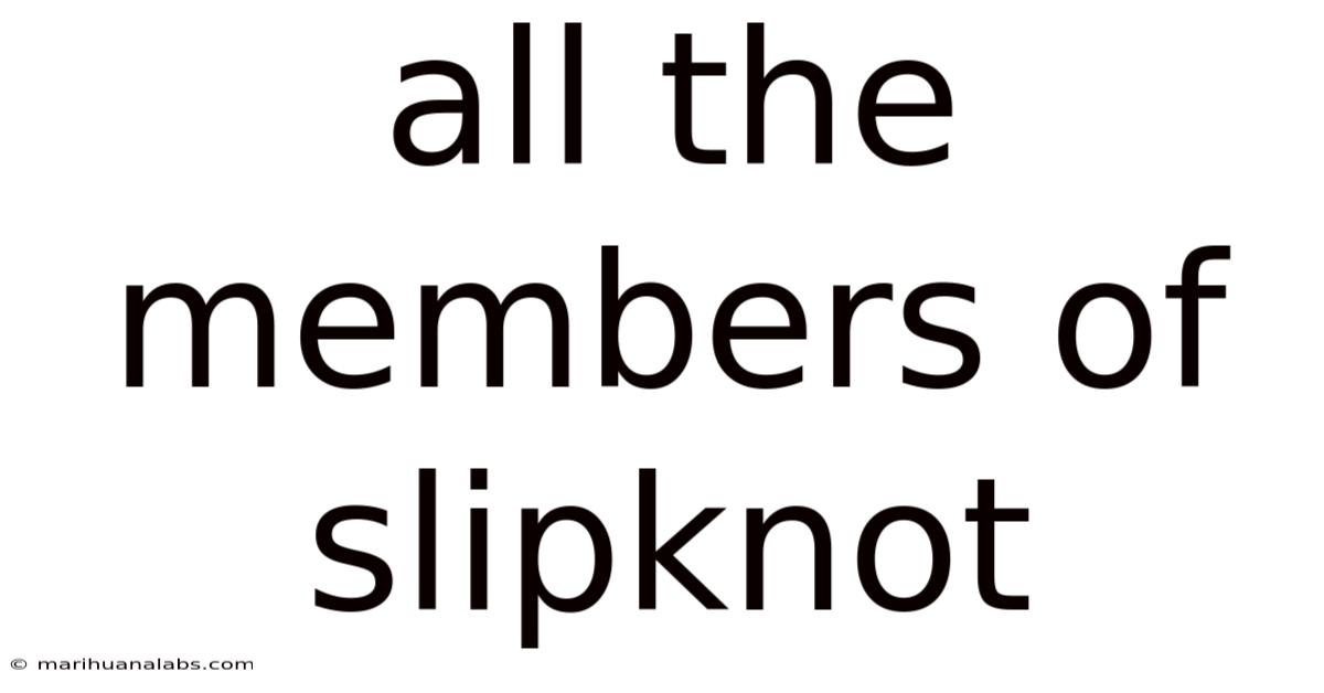 All The Members Of Slipknot