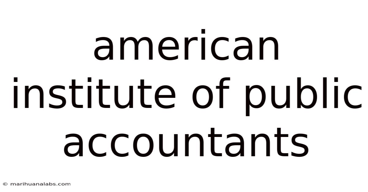 American Institute Of Public Accountants