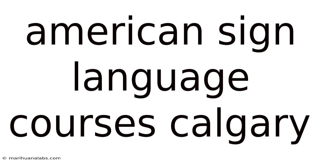 American Sign Language Courses Calgary