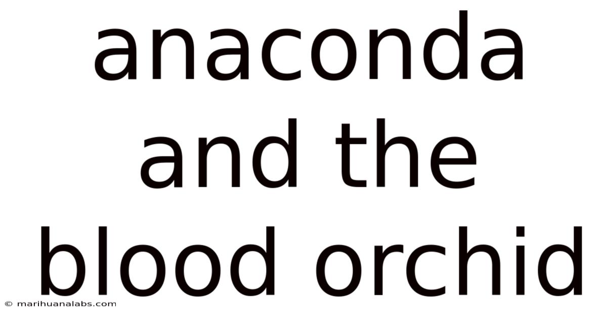 Anaconda And The Blood Orchid