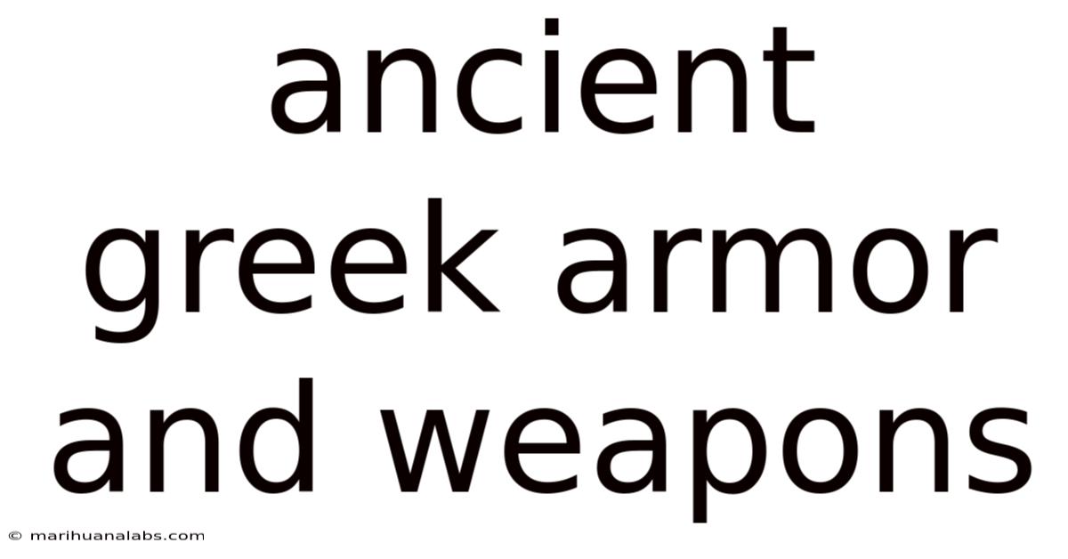Ancient Greek Armor And Weapons