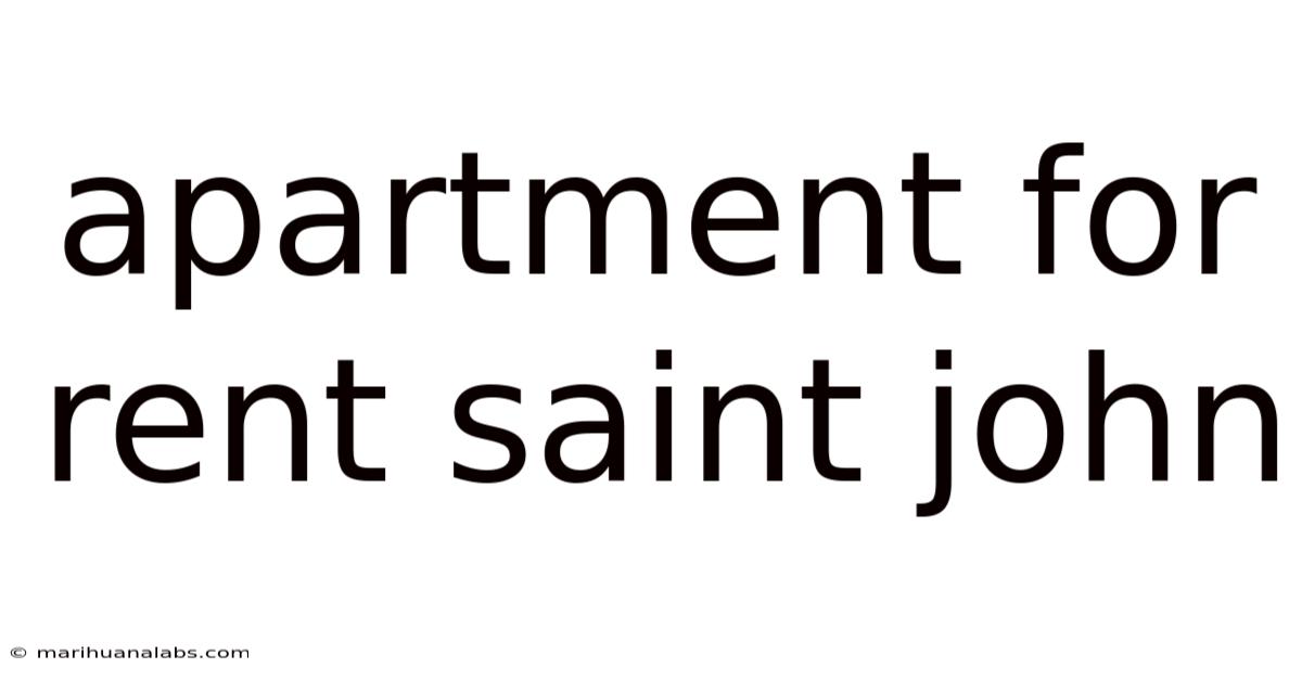 Apartment For Rent Saint John