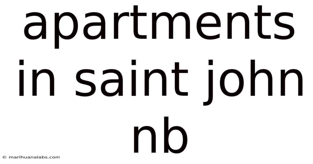 Apartments In Saint John Nb
