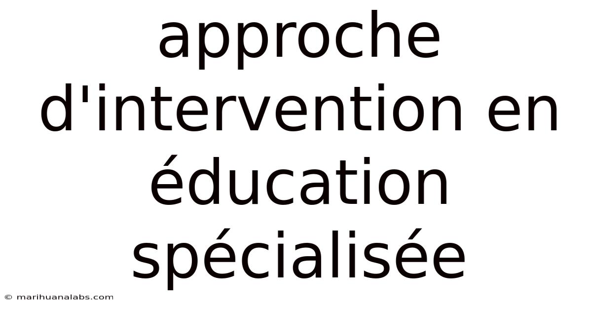 Approche D'intervention En Éducation Spécialisée