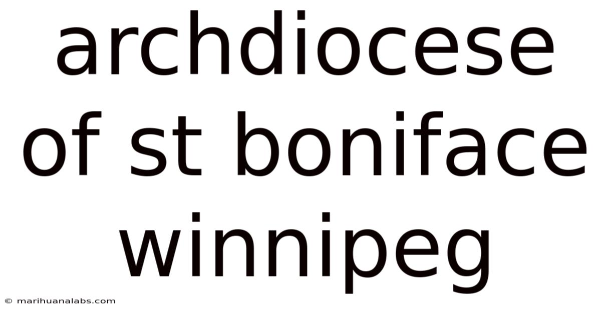 Archdiocese Of St Boniface Winnipeg