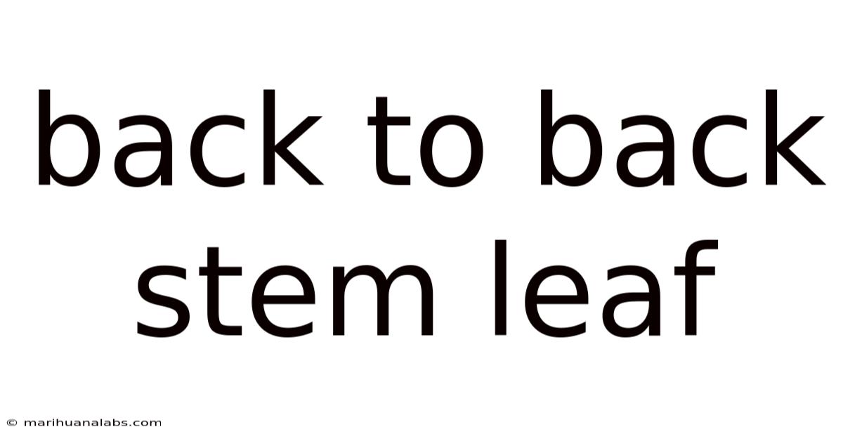 Back To Back Stem Leaf