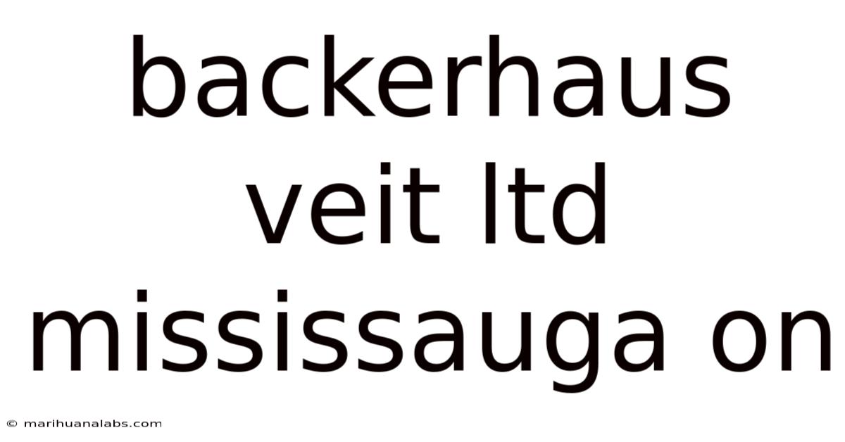 Backerhaus Veit Ltd Mississauga On