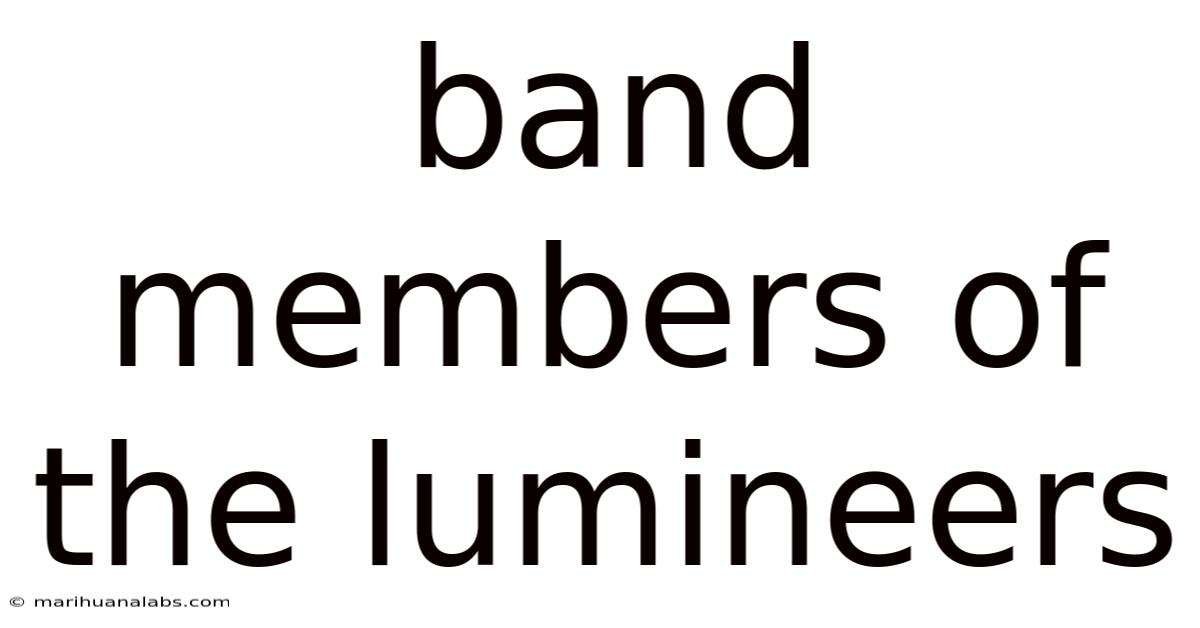 Band Members Of The Lumineers
