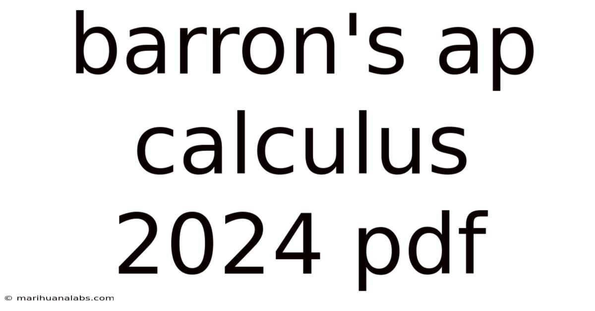 Barron's Ap Calculus 2024 Pdf