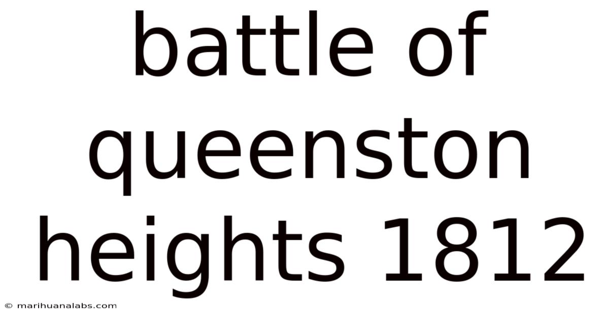 Battle Of Queenston Heights 1812