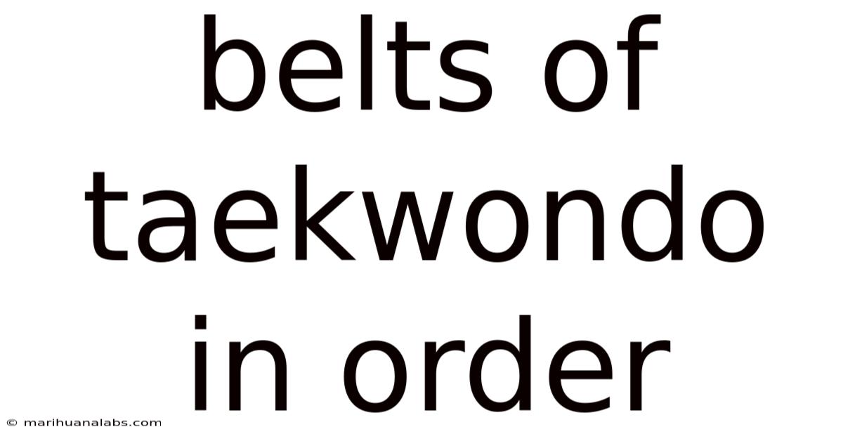 Belts Of Taekwondo In Order