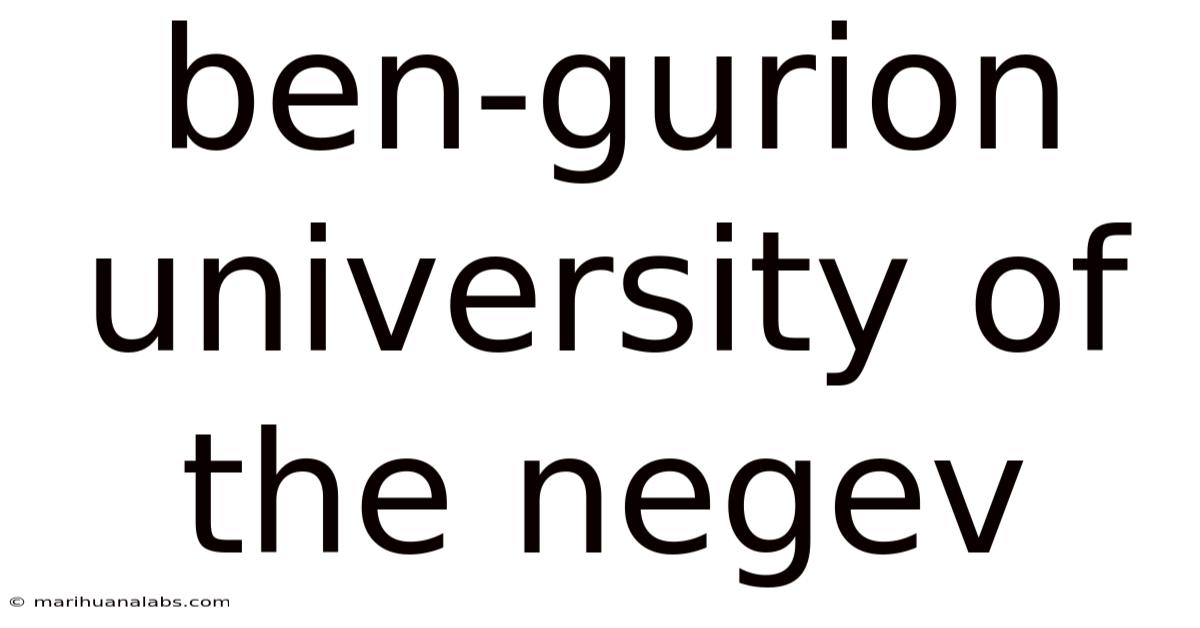 Ben-gurion University Of The Negev