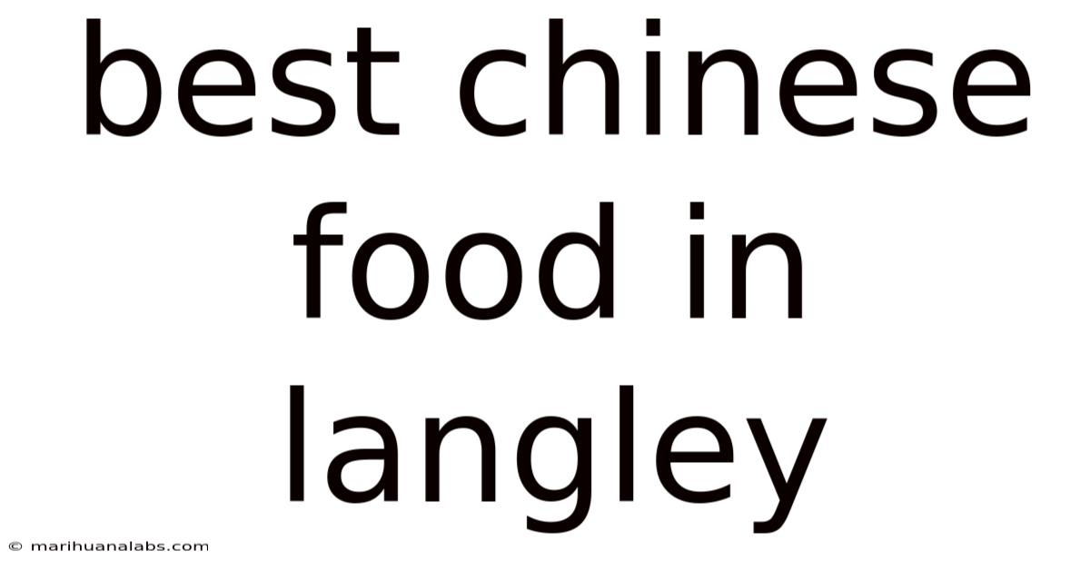 Best Chinese Food In Langley