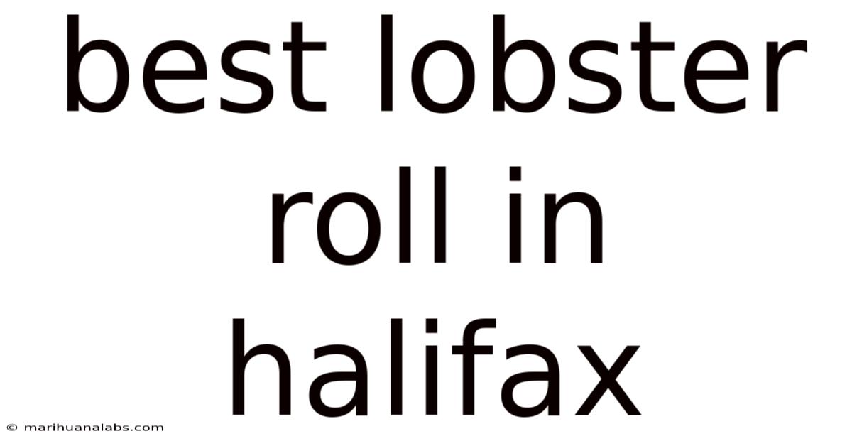 Best Lobster Roll In Halifax
