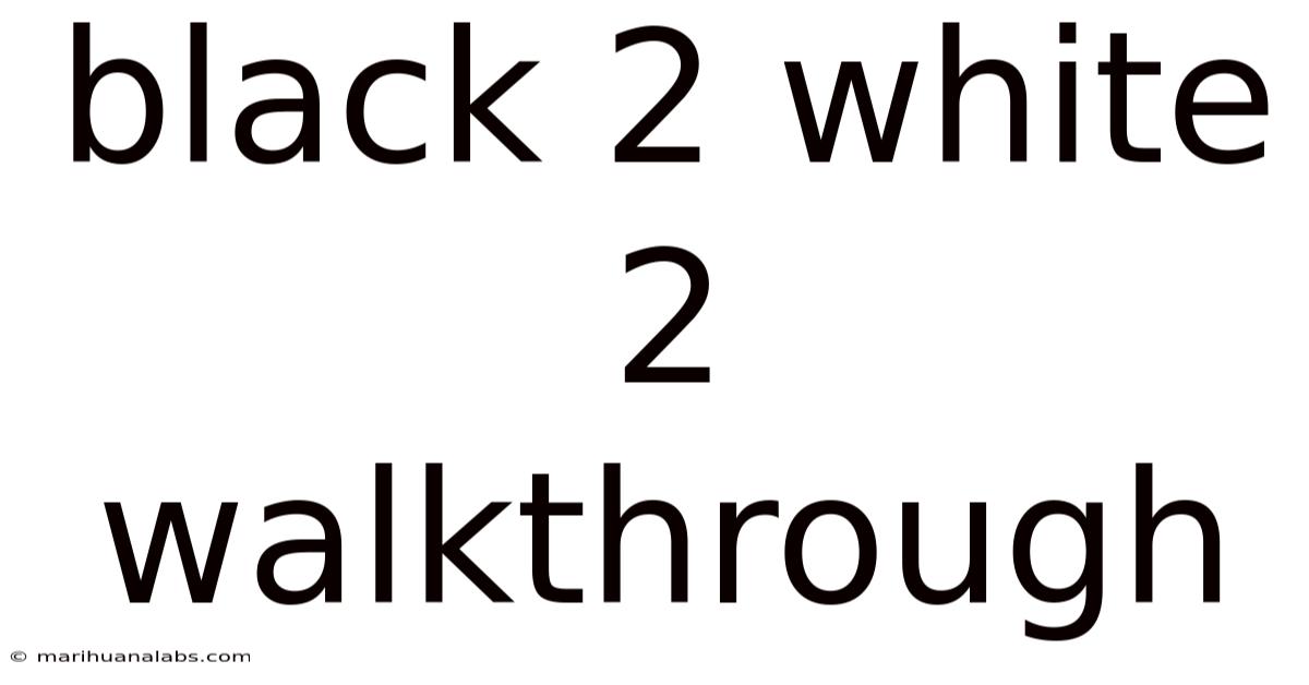Black 2 White 2 Walkthrough