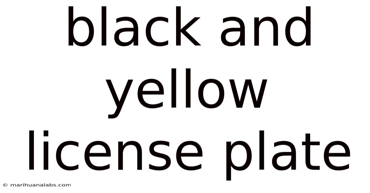 Black And Yellow License Plate
