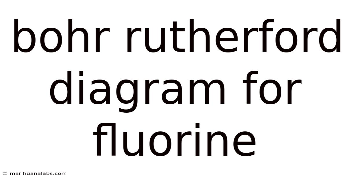 Bohr Rutherford Diagram For Fluorine