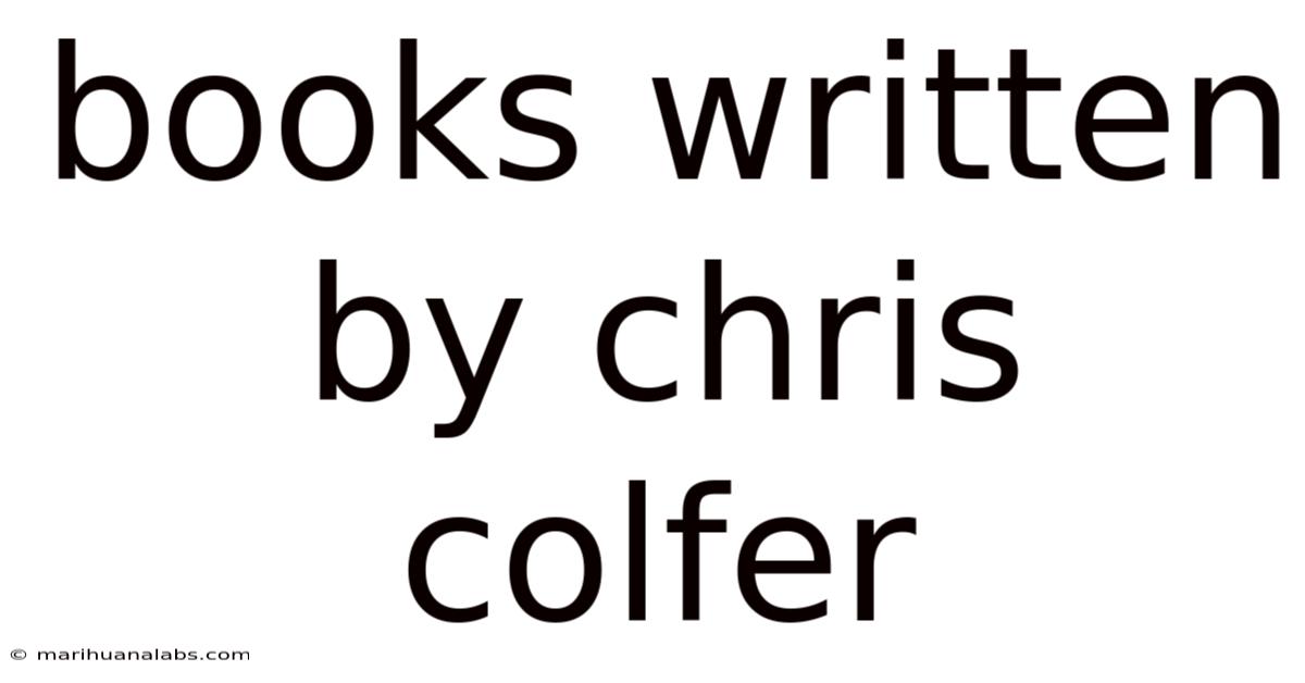 Books Written By Chris Colfer