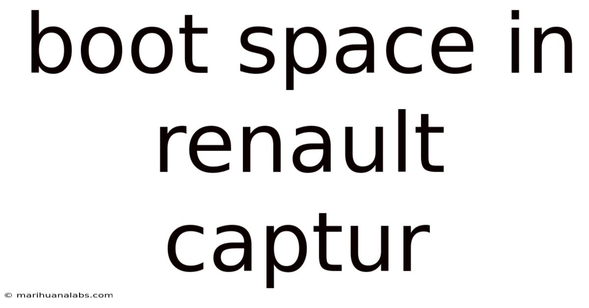Boot Space In Renault Captur