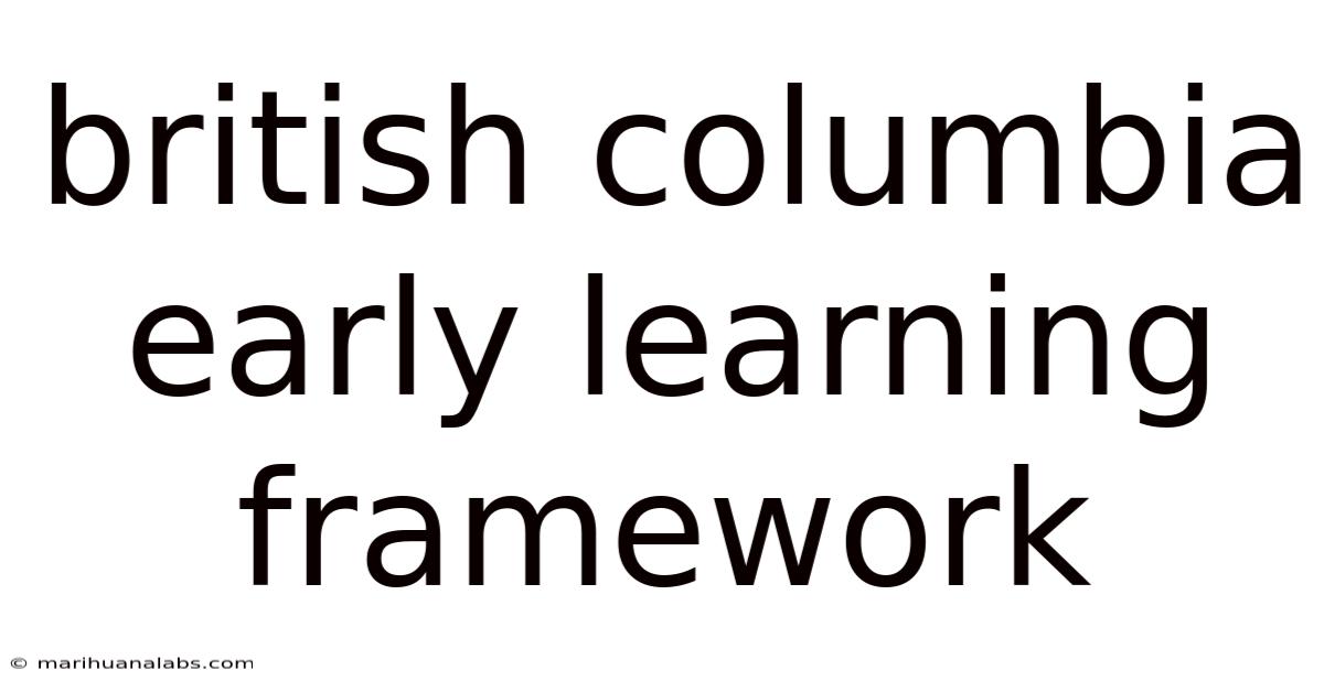 British Columbia Early Learning Framework