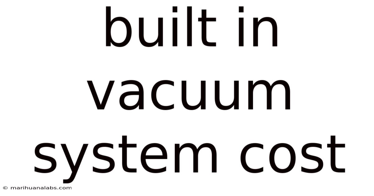 Built In Vacuum System Cost