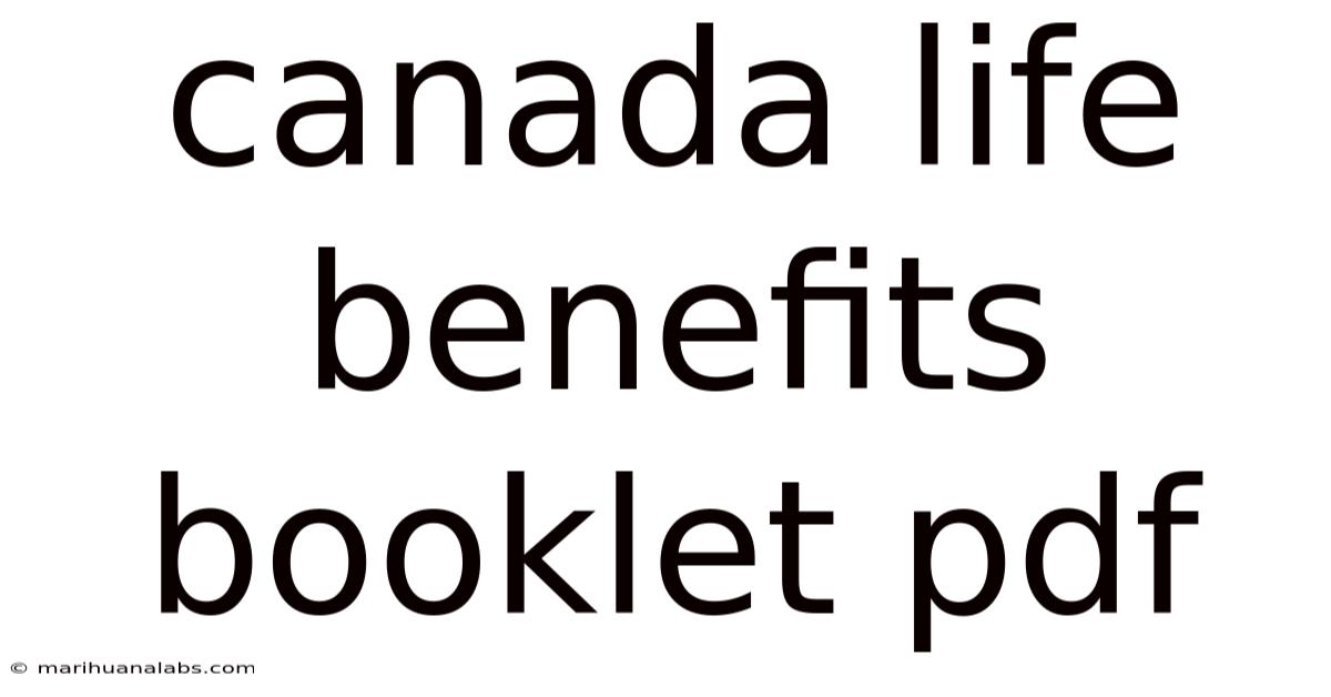 Canada Life Benefits Booklet Pdf
