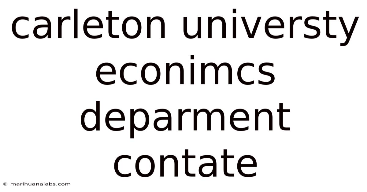 Carleton Universty Econimcs Deparment Contate