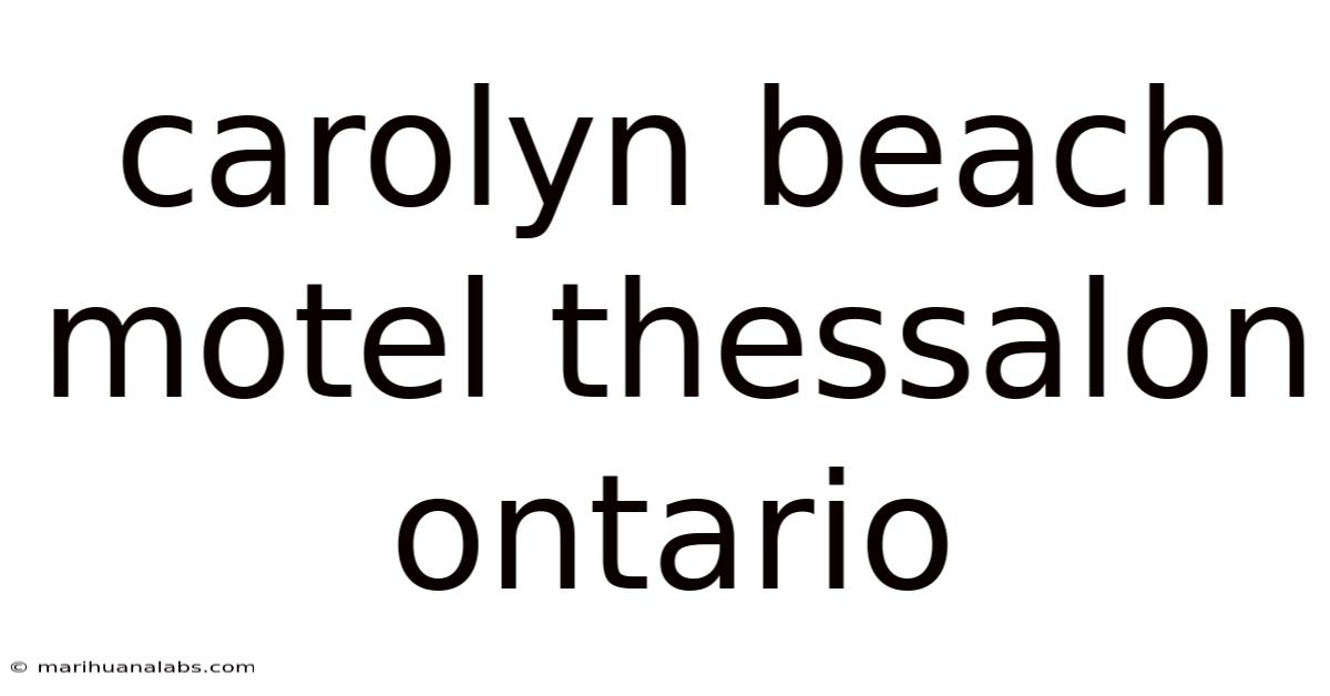 Carolyn Beach Motel Thessalon Ontario