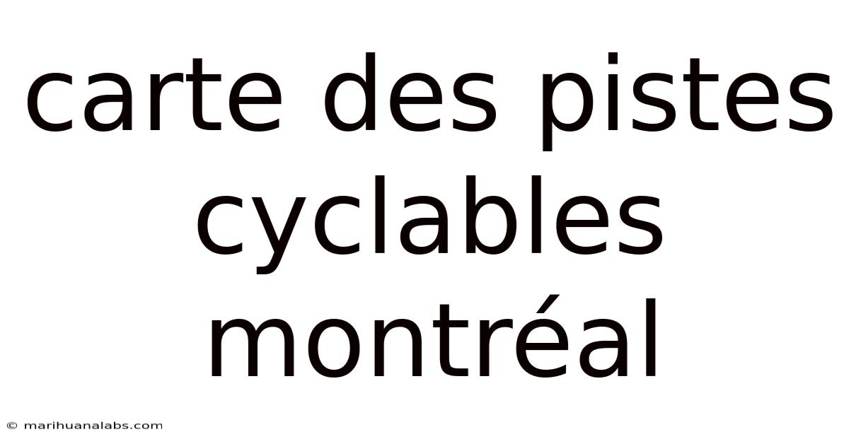 Carte Des Pistes Cyclables Montréal