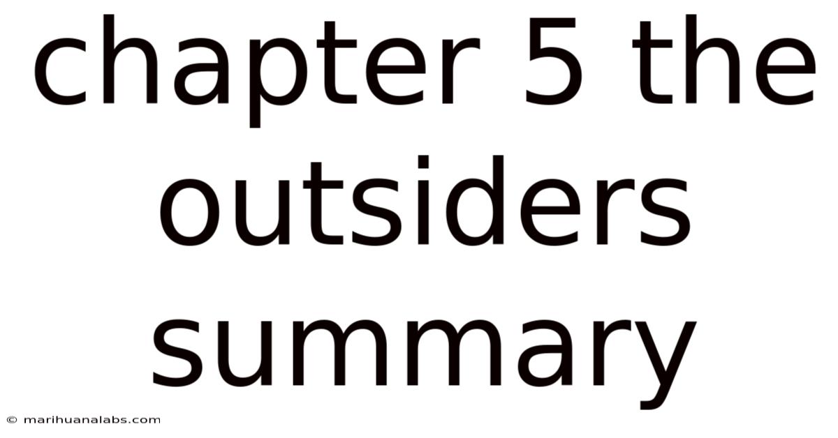 Chapter 5 The Outsiders Summary