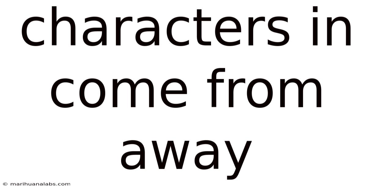 Characters In Come From Away