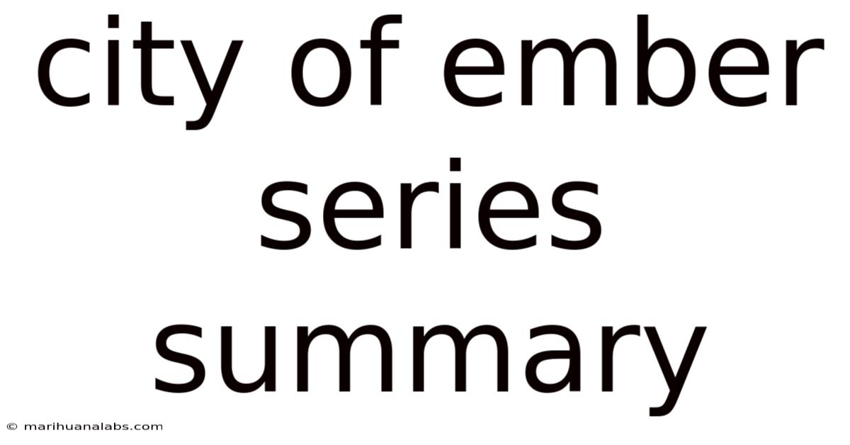 City Of Ember Series Summary