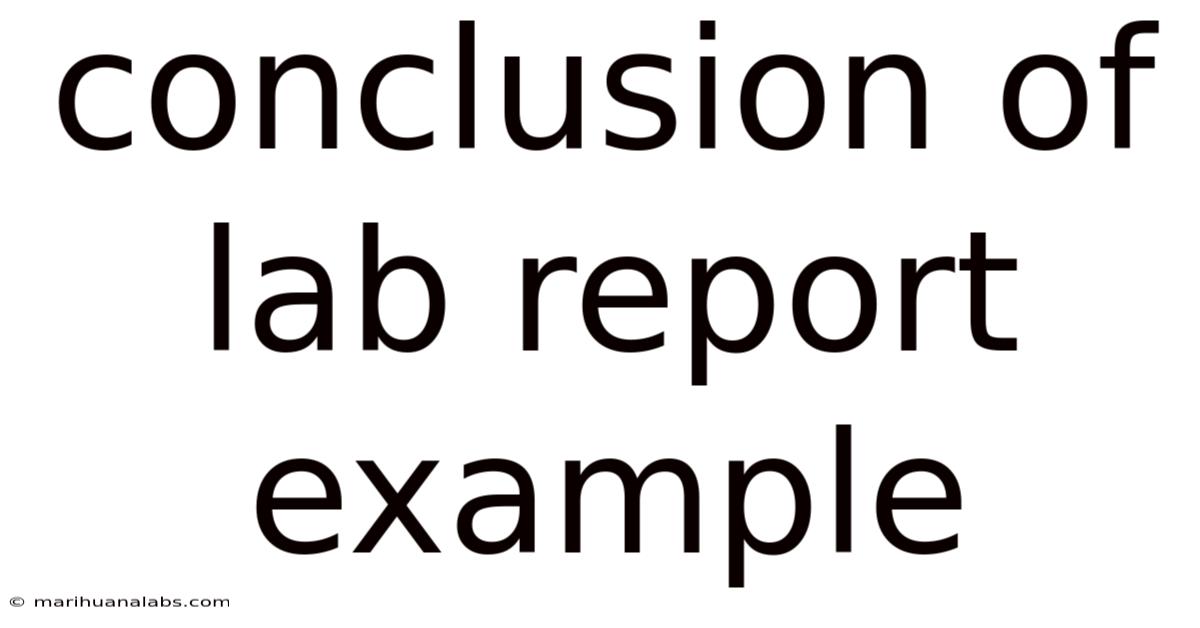 Conclusion Of Lab Report Example