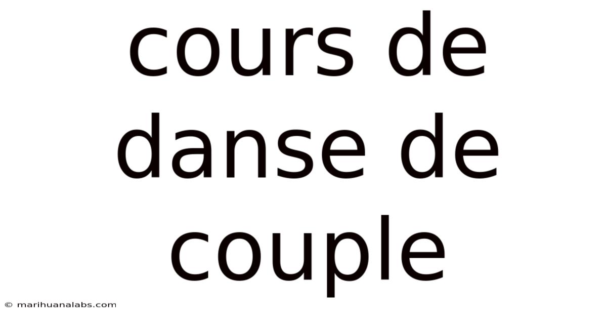 Cours De Danse De Couple